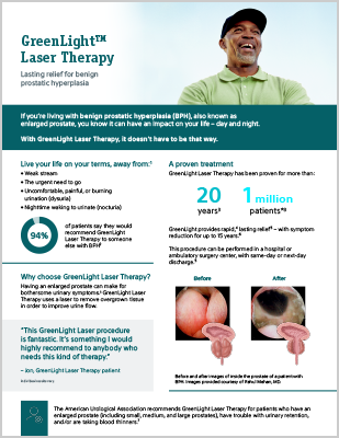 GreenLight™ Laser Therapy flyer thumbnail.