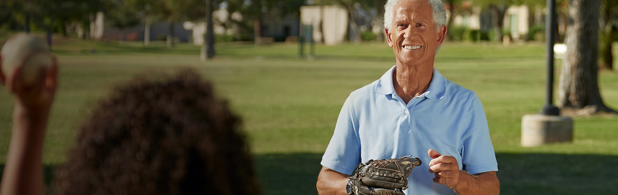 Man with baseball glove